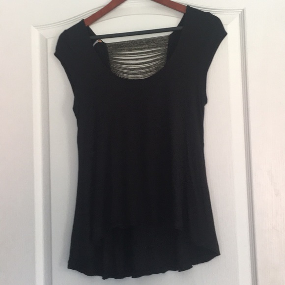 Free People Tops - Free People black top with fancy back sz M